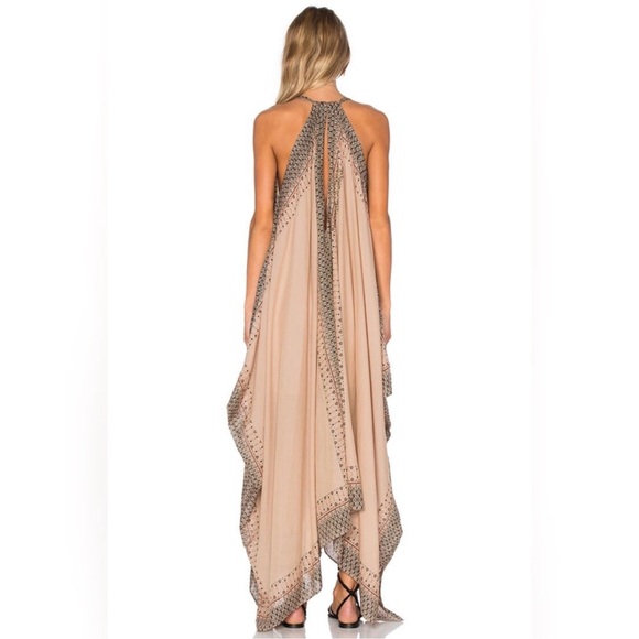 Free People Merida Printed Maxi Dress beaded bohemian vacation Large - Picture 3 of 14